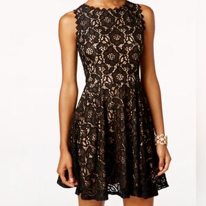 City Studio Black Lace Sleeveless Minidress Dress Juniors Size 5